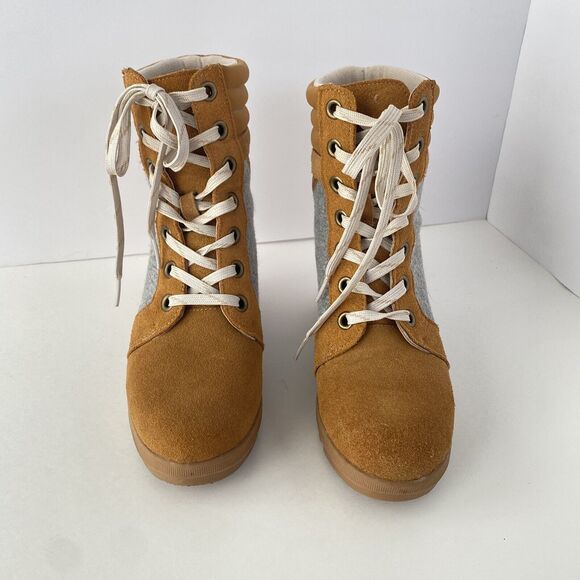 Serra Womens Boots‎ Genuine Cow Suede Leather Brown Sz 7 Urban Chic Lugged Lexie - Picture 2 of 12